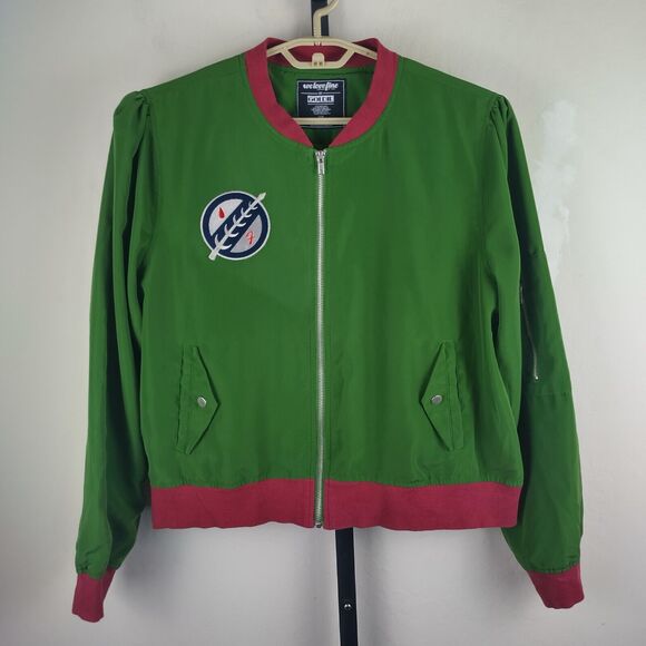 Boba Fett Star Wars WeLoveFine Green Full Zip Bomber Jacket - Picture 2 of 9
